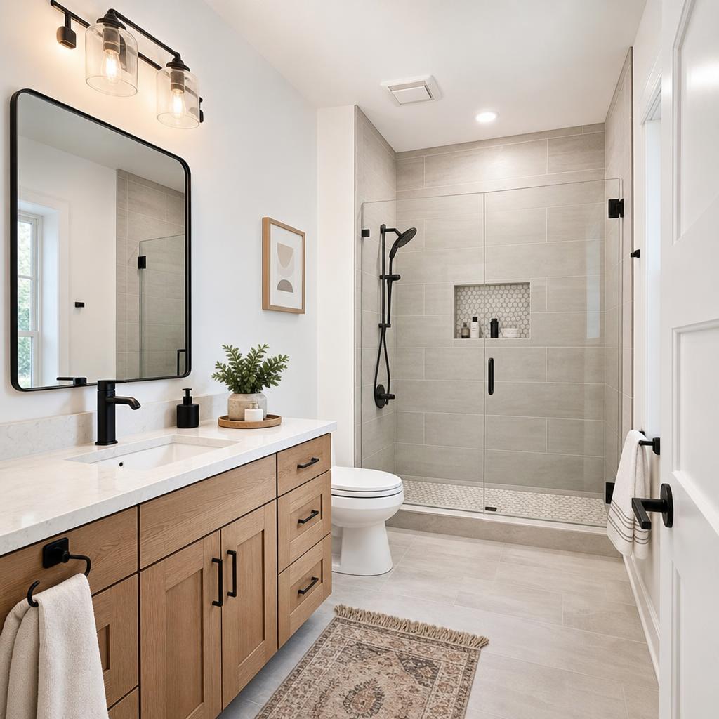 Renovated modern bathroom